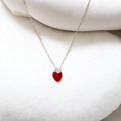 Mystical heart with ruby stone chain locket