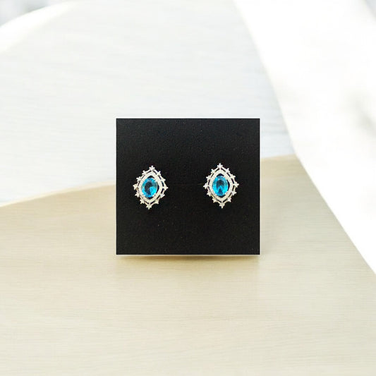 Ocean Blue Majestic Silver Stud