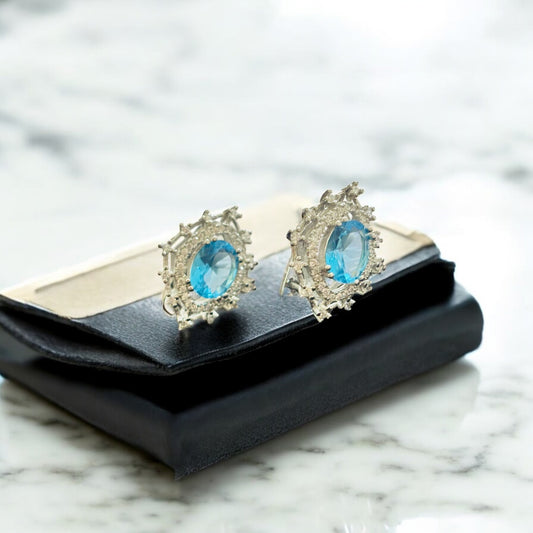 Ocean Blue Majestic Silver Stud