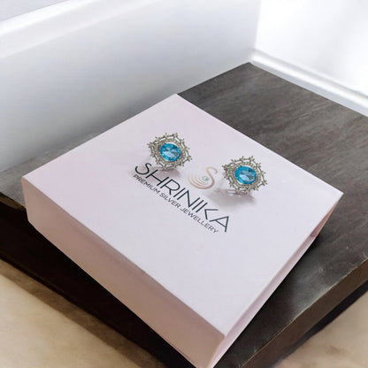 Ocean Blue Majestic Silver Stud