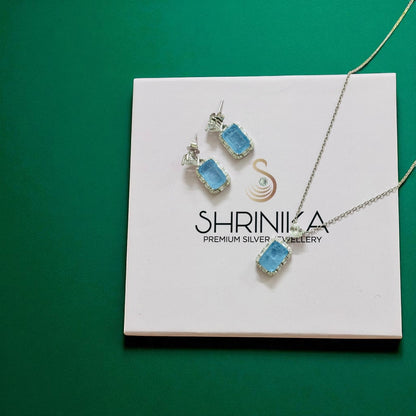 Ocean Whisper– Sterling Silver 925 Pendant Set