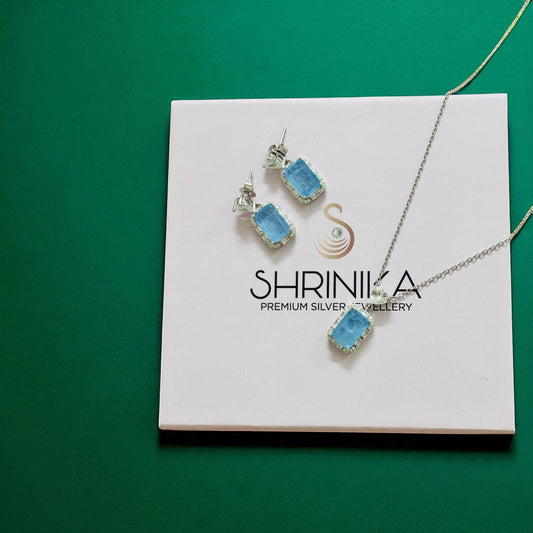 Ocean Whisper– Sterling Silver 925 Pendant Set