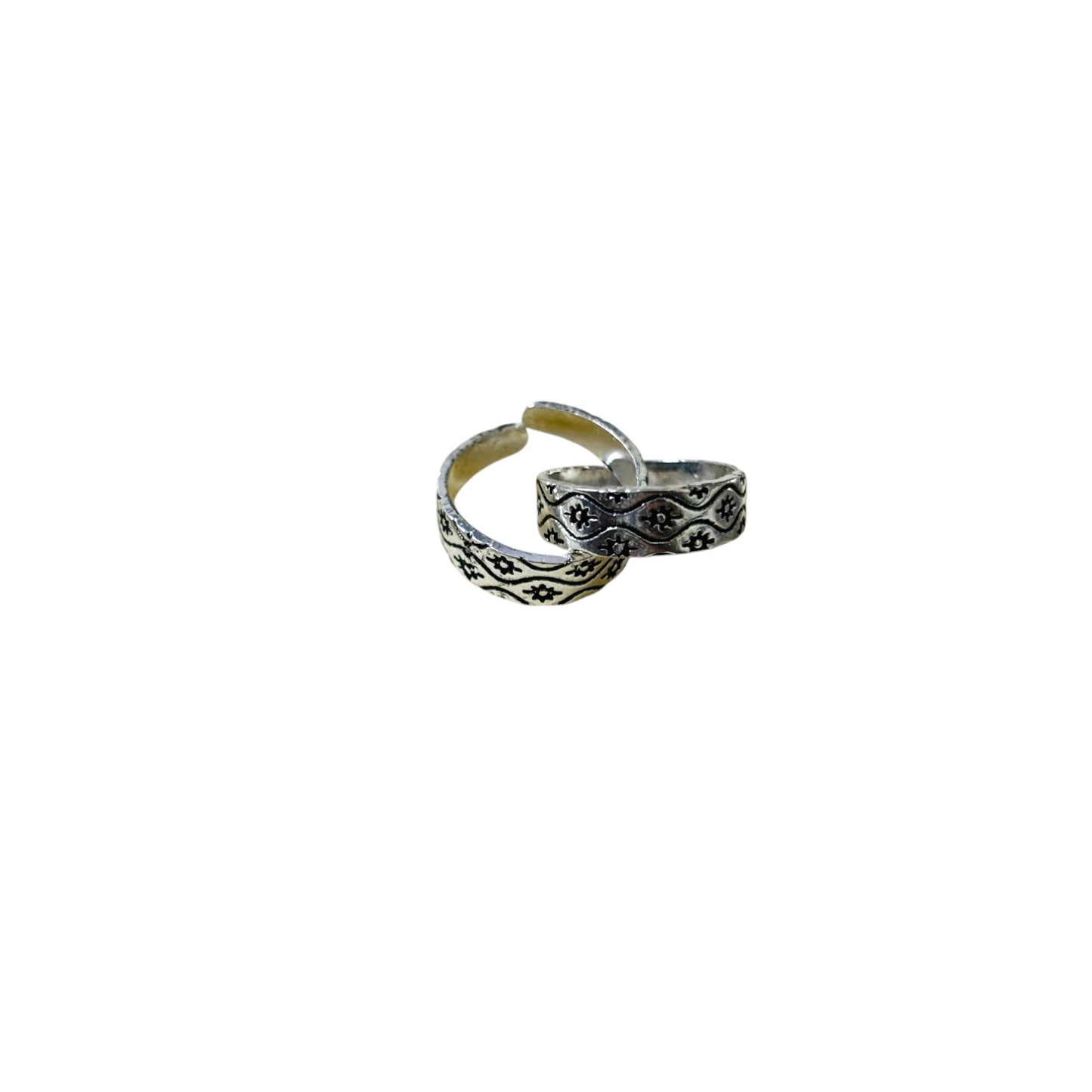 Oxidised Wave toe ring