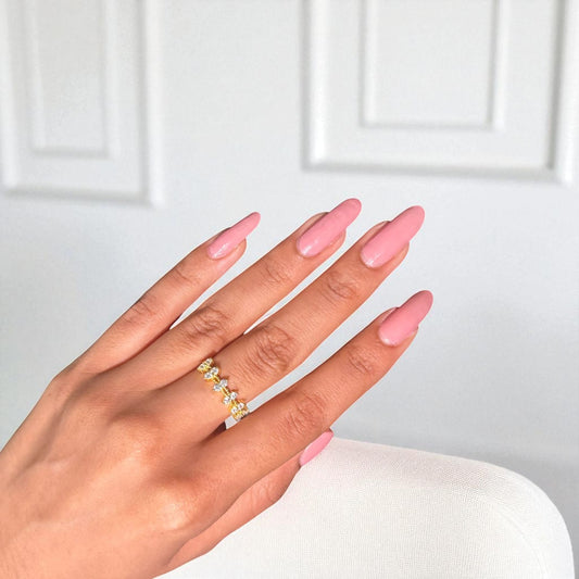 Pearl sequence Gold plated Silver Ring