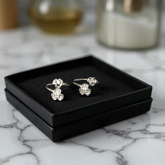 Petal Charm Upside Open 925 Toe ring