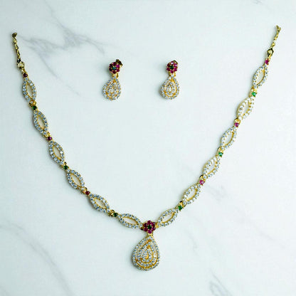 Petal Kiss - Rose gold necklace set