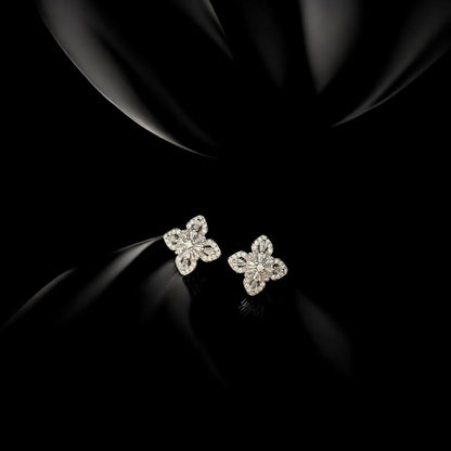 Petal Prism – Floral Baguette 925 silver Studs