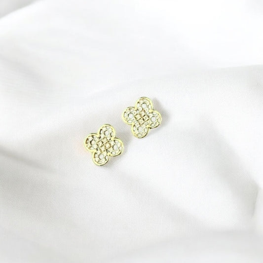 Petal square Silver Rose gold Earring