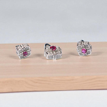 Radiant square pendant set