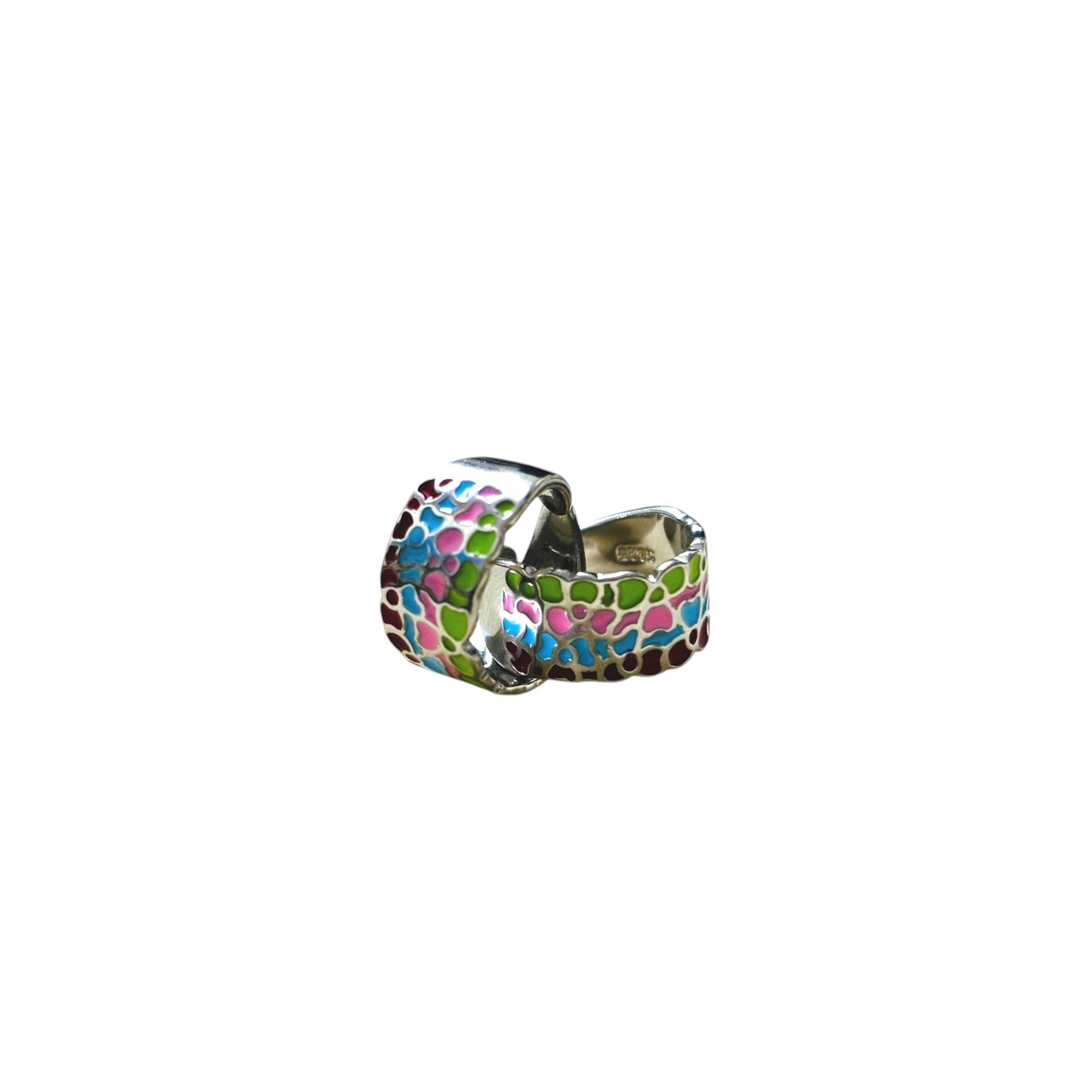 Rainbow graffiti enamel toe ring