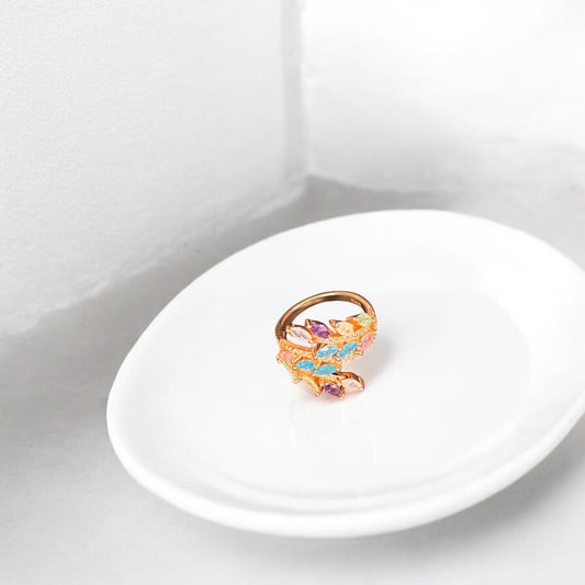 Romantic Leafy Affair Rose gold 925 silver Cocktail Ring