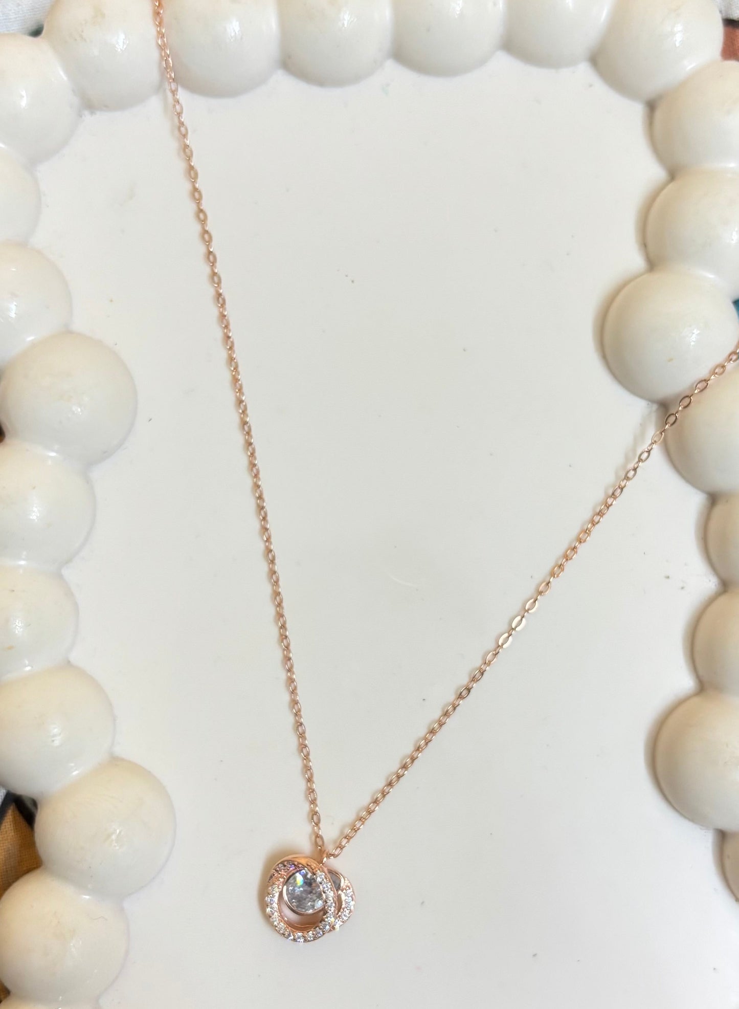 Rose Gold captured diamond Silver Set