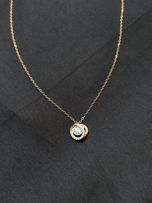 Rose Gold captured diamond Silver Set