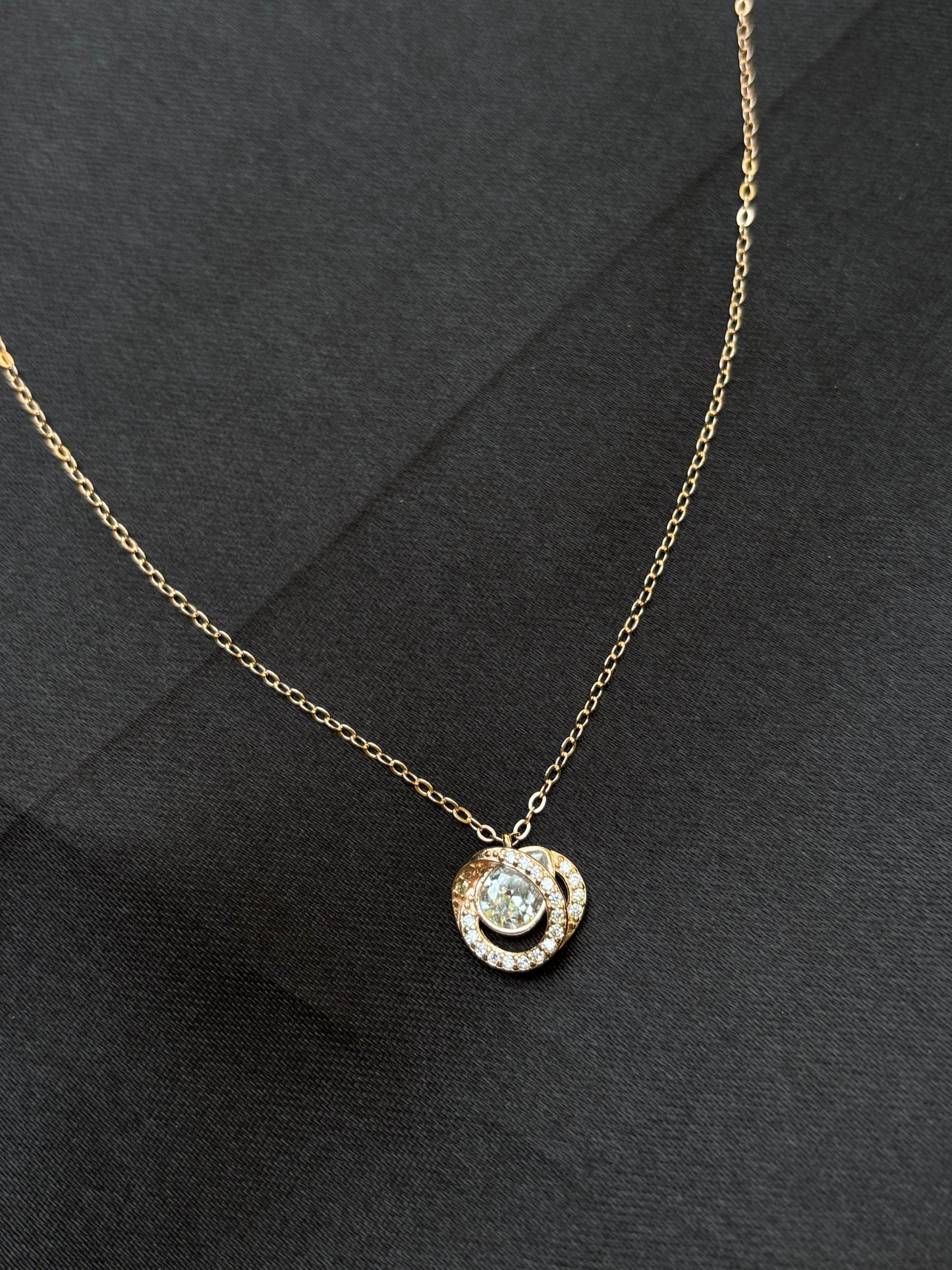 Rose Gold captured diamond Silver Set