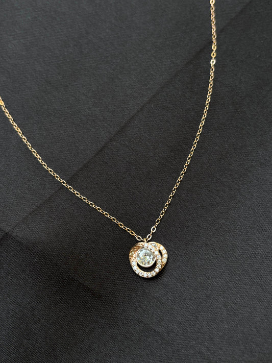 Rose Gold captured diamond Silver Set