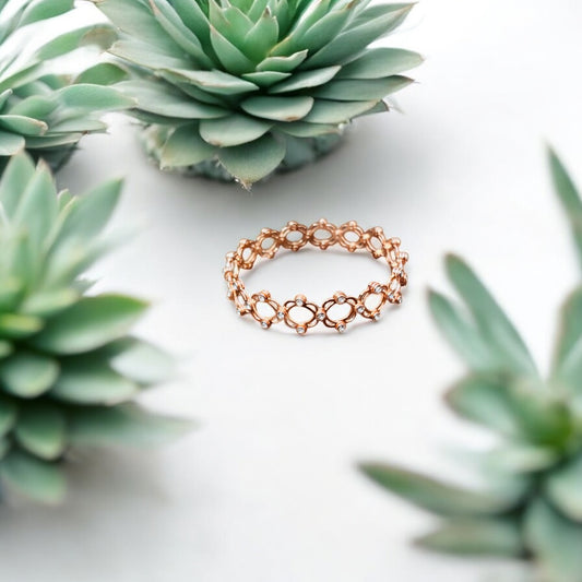 Rose Gold sterling silver kada convertible ring