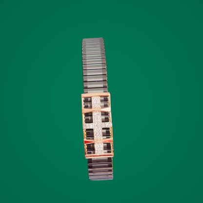 Rose gold Designer Rolex Men Silver Bracelet