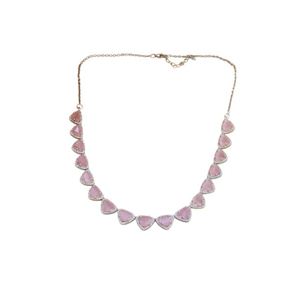 Royal Baby pink Silver Necklace set