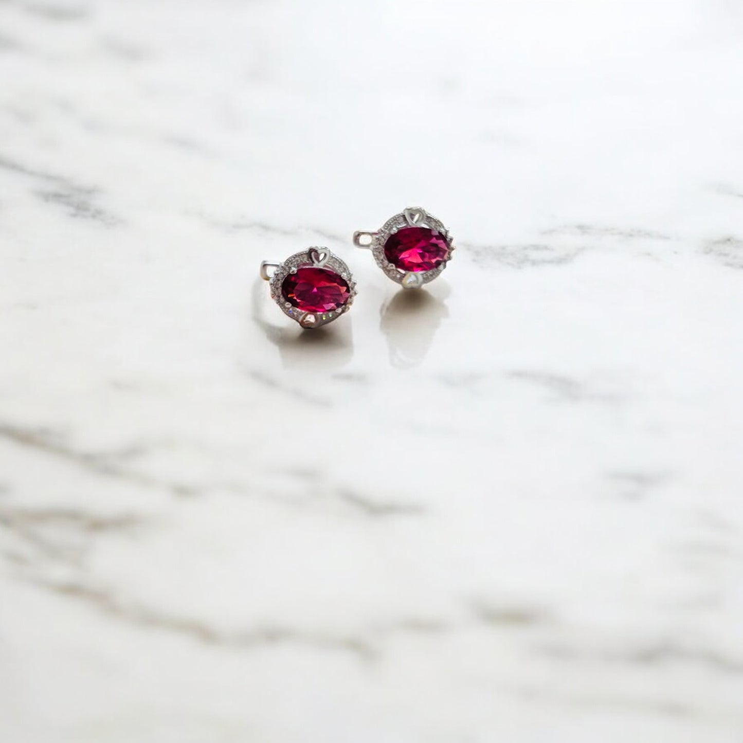 Ruby Silver Elegant Stud