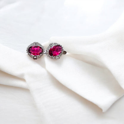 Ruby Silver Elegant Stud