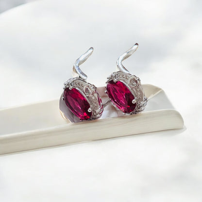 Ruby Silver Elegant Stud
