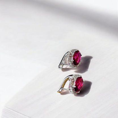 Ruby Silver Elegant Stud