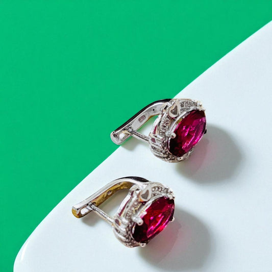 Ruby Silver Elegant Stud