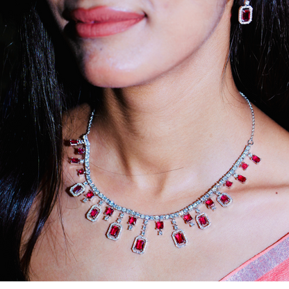 Shining Ruby Necklace set