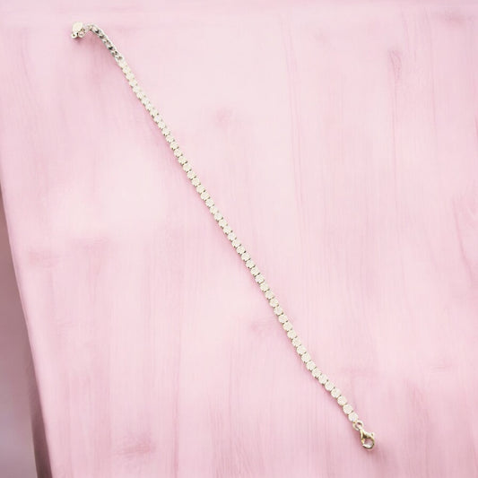 Silver CZ studded adjustable tennis bracelet