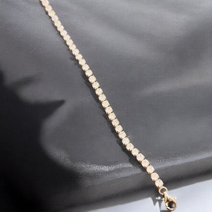Silver CZ studded adjustable tennis bracelet