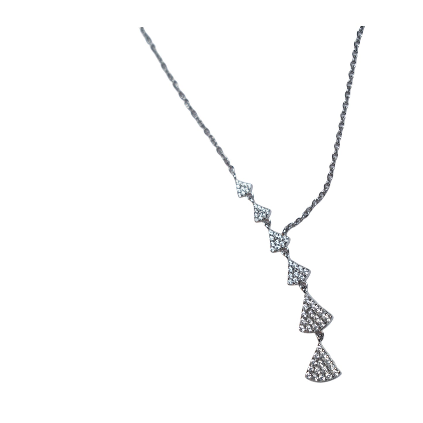 Silver Triangular drop necklace