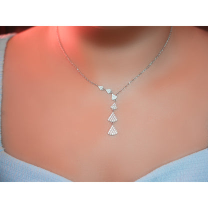 Silver Triangular drop necklace