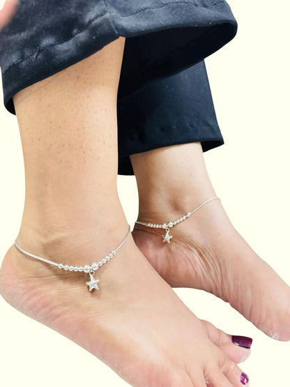 Silver anklets with Star charm