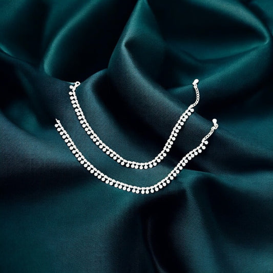 Solitaire Charm 925 sterling silver Anklet