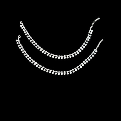 Solitaire Charms 925 Silver Anklet