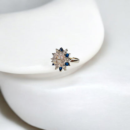 Solitaire Star Cocktail adjustable ring