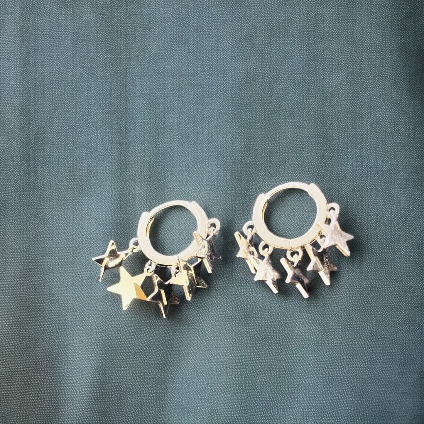 Star Charms dangling 925 silver earring