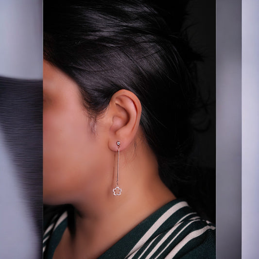 Star Drop rose gold sterling silver earring