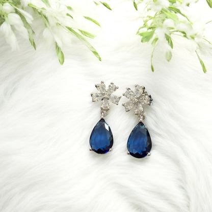 Star Sapphire drop 925 Silver Earring