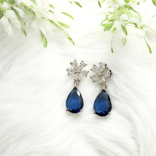 Star Sapphire drop 925 Silver Earring