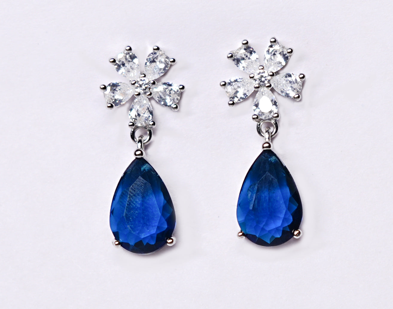 Star Sapphire drop 925 Silver Earring