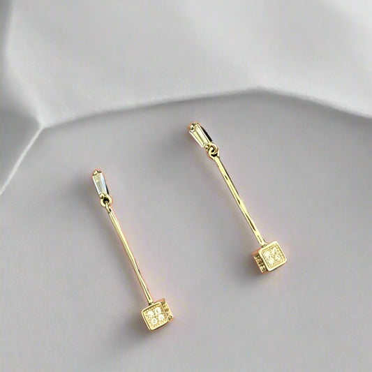 Statement drop Rose gold Silver Earring