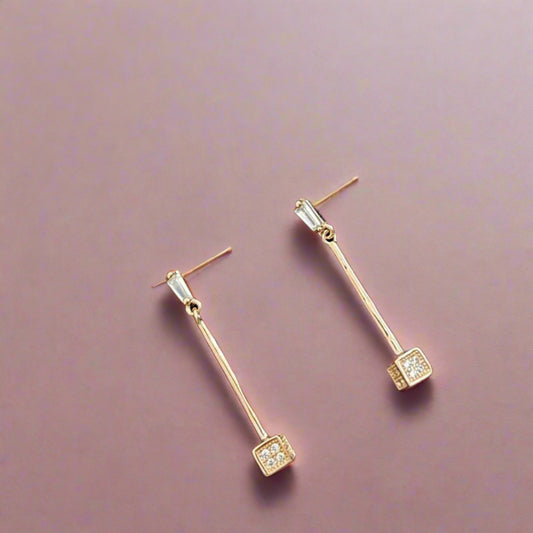 Statement drop Rose gold Silver Earring