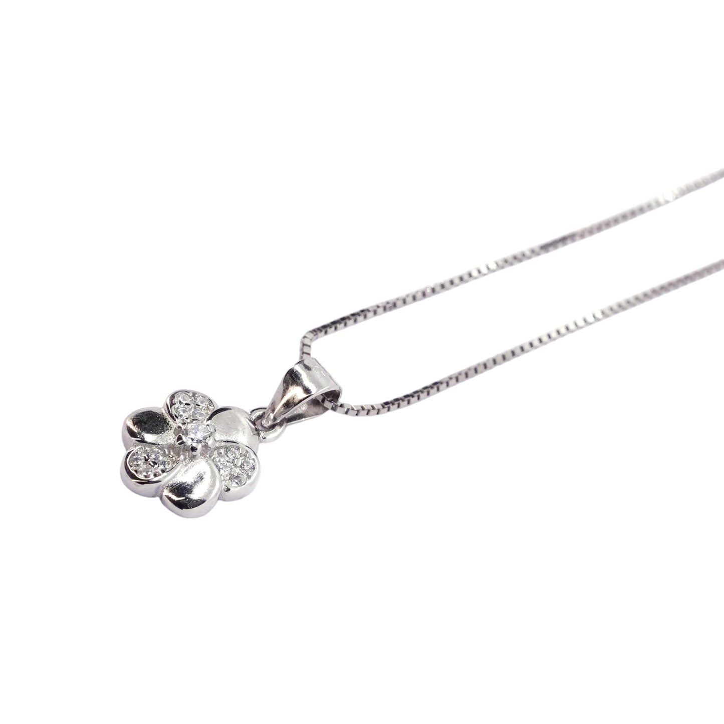 Sterling Silver Floral pendant with chain