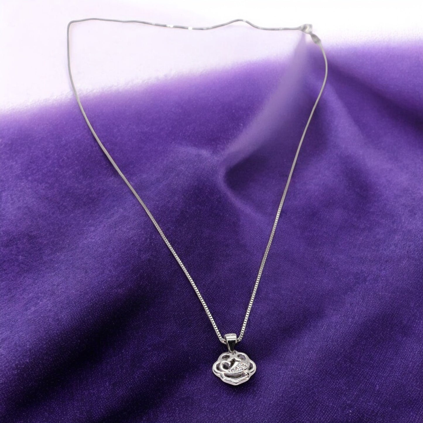 Sterling Silver Peacock in a shell pendant with chain