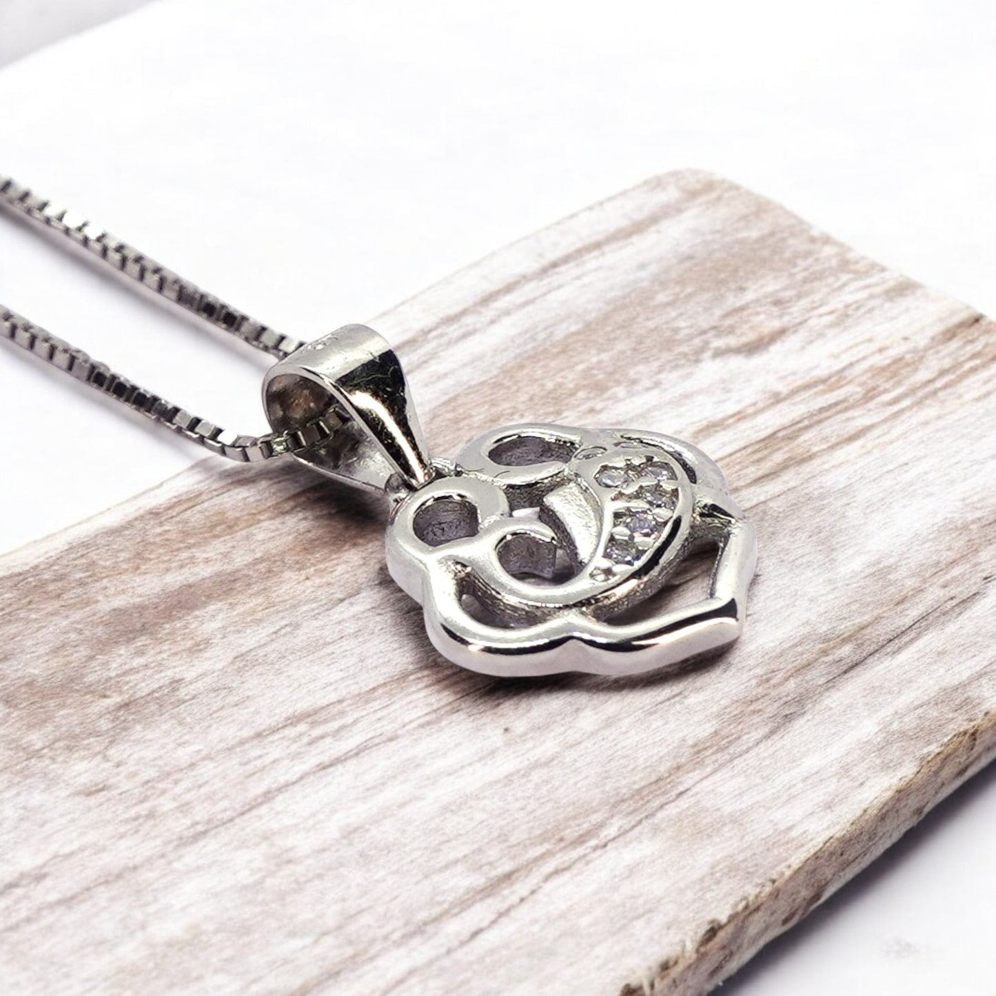 Sterling Silver Peacock in a shell pendant with chain