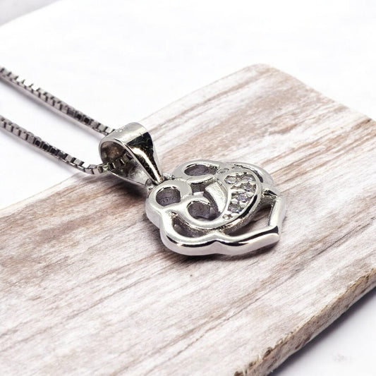 Sterling Silver Peacock in a shell pendant with chain