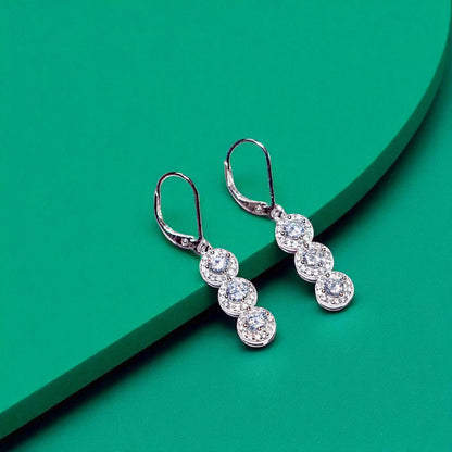 String of Solitaire Dangling Earring