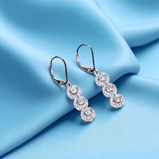 String of Solitaire Dangling Earring