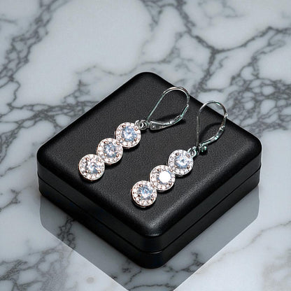 String of Solitaire Dangling Earring